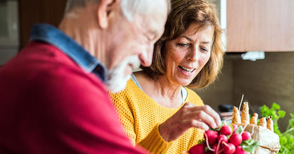 Older Couple Cooking Together